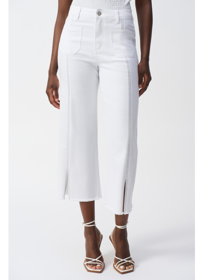 Joseph Ribkoff 251901 Białe spodnie zdobione dżetami