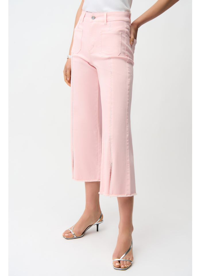 Joseph Ribkoff 251901 Jasno różowe spodnie zdobione dżetami