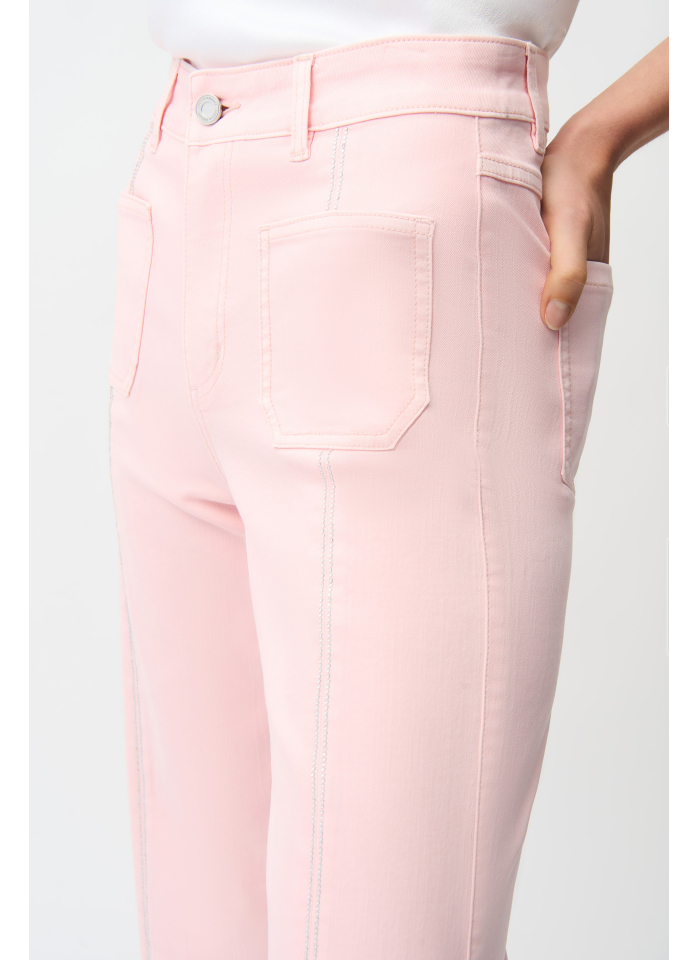 Joseph Ribkoff 251901 Jasno różowe spodnie zdobione dżetami