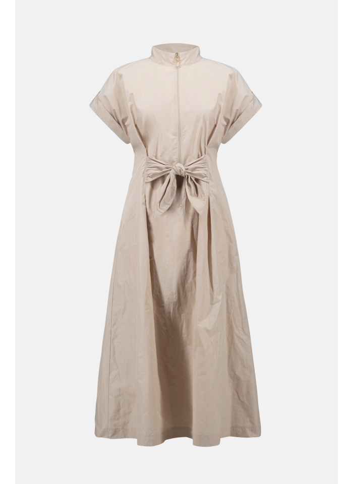 Joseph Ribkoff 261177 Beżowa sukienka z wiązaniem w talii.