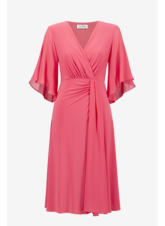 Joseph Ribkoff 261710 Koktajlowa sukienka w koralowym kolorze.