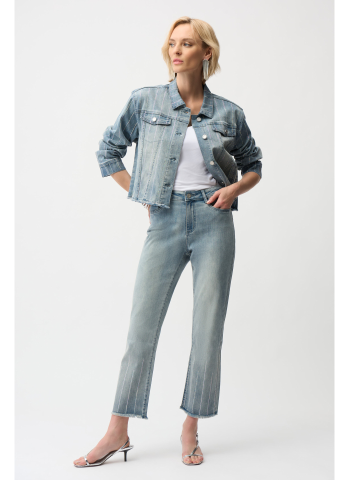 Joseph Ribkoff 261945 spodnie jeansy zdobione dżetami