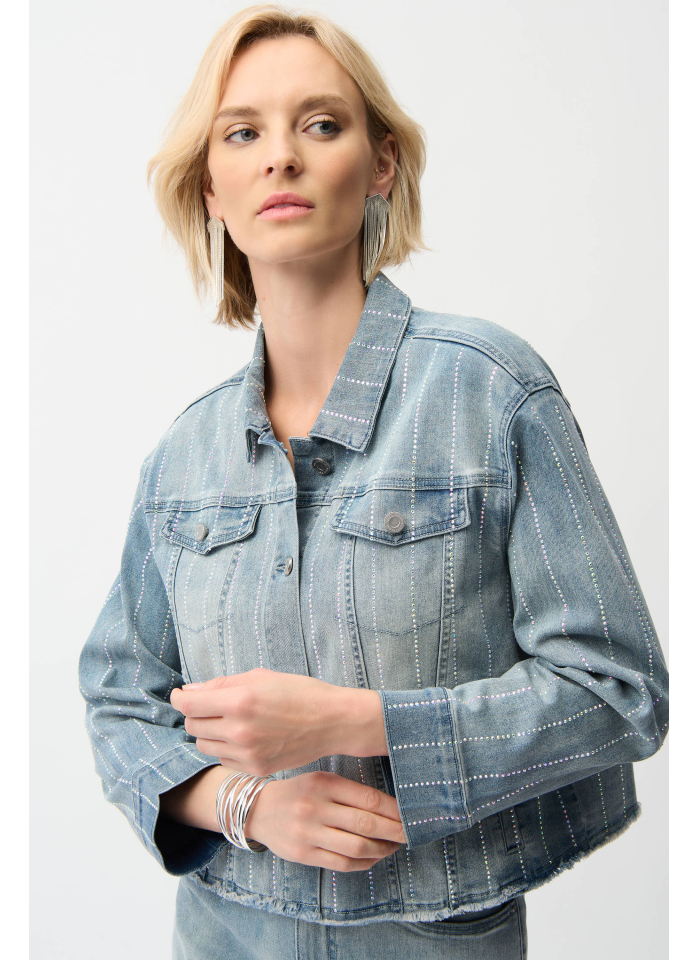 Joseph Ribkoff 261958 jeasowa katana zdobiona dżetami