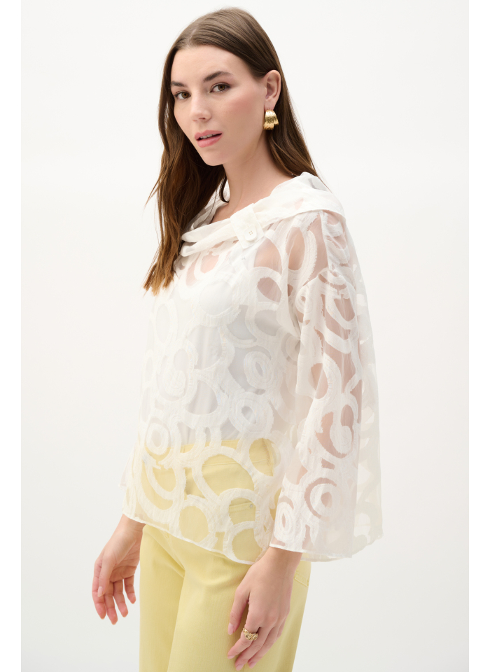 Joseph Ribkoff 262020 Transparentna bluzka z topem.