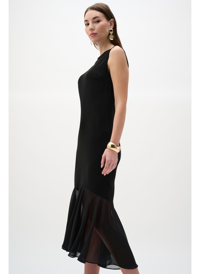 Joseph Ribkoff 262035 Czarna sukienka bez rękawów.