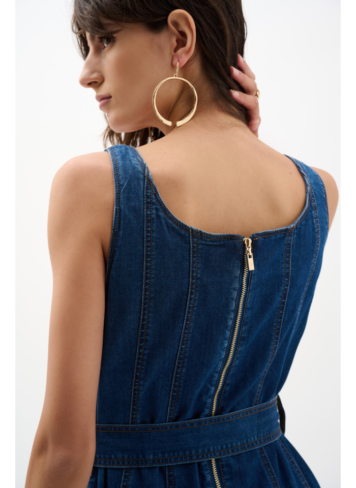 Joseph Ribkoff 262901 Jeansowa sukienka z paskiem.