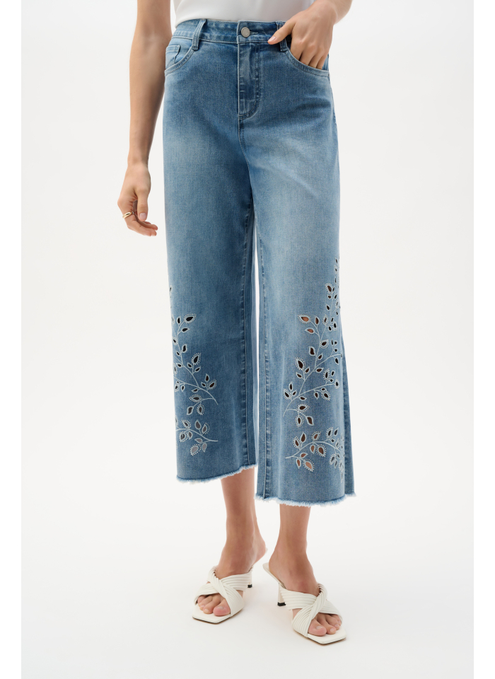 Joseph Ribkoff 262915 jeasowe kuloty subtelnie zdobione haftem i dżetami