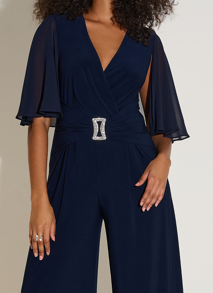 Joseph Ribkoff 253723 Wieczorowy kombinezon z szyfonowym rękawem.